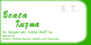 beata kuzma business card